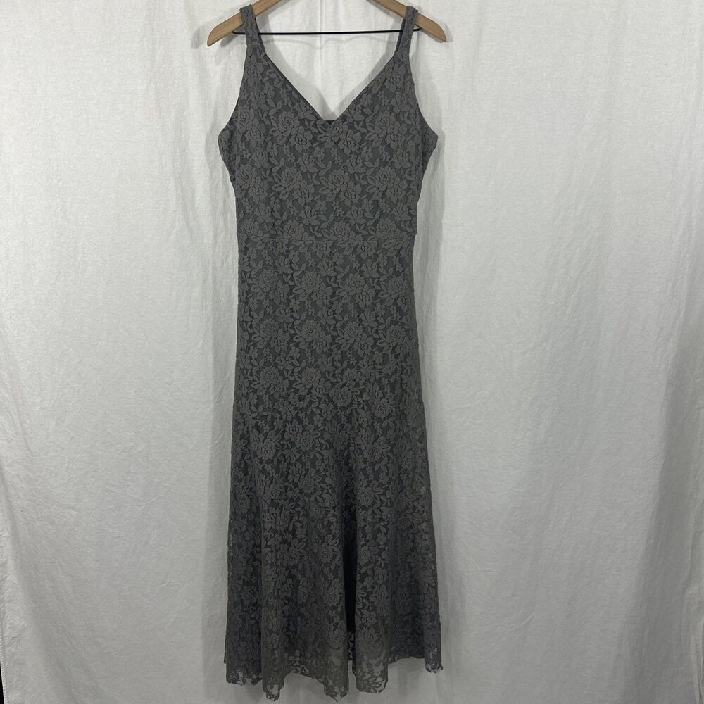 Mia Joy By Joyfolie Grey Lace Maxi Dress Womens Sx XL Western Romantic Cottage